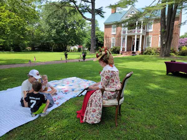 As part of Founders Day in 2023 we sponsored a colonial storytelling program for elementary school children on the grounds of historic Lansdowne in Urbanna.